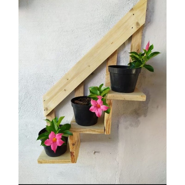 Rak bunga kayu/ Rak bunga susun/ Kayu jati belanda/ kayu palet/ Rak bunga custom