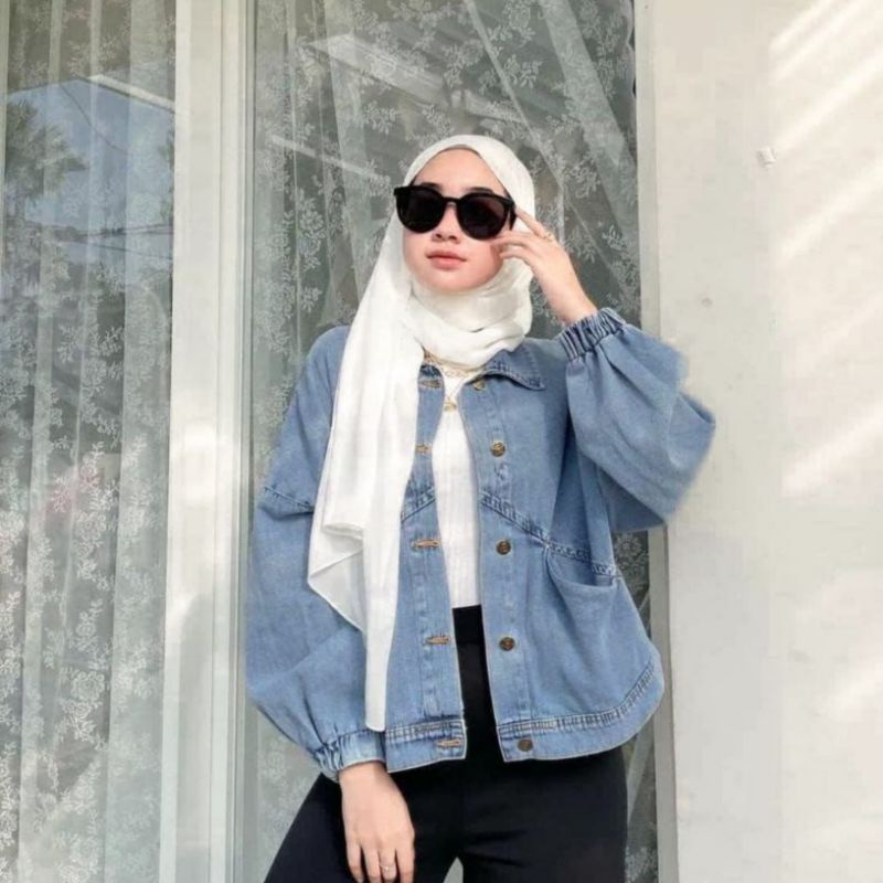 JAKET CROP JEANS WANITA SNOW BLACK PROMO BAHAN DENIM JAKET CROP RAWIS JAKET JINS KOREANS STYLE