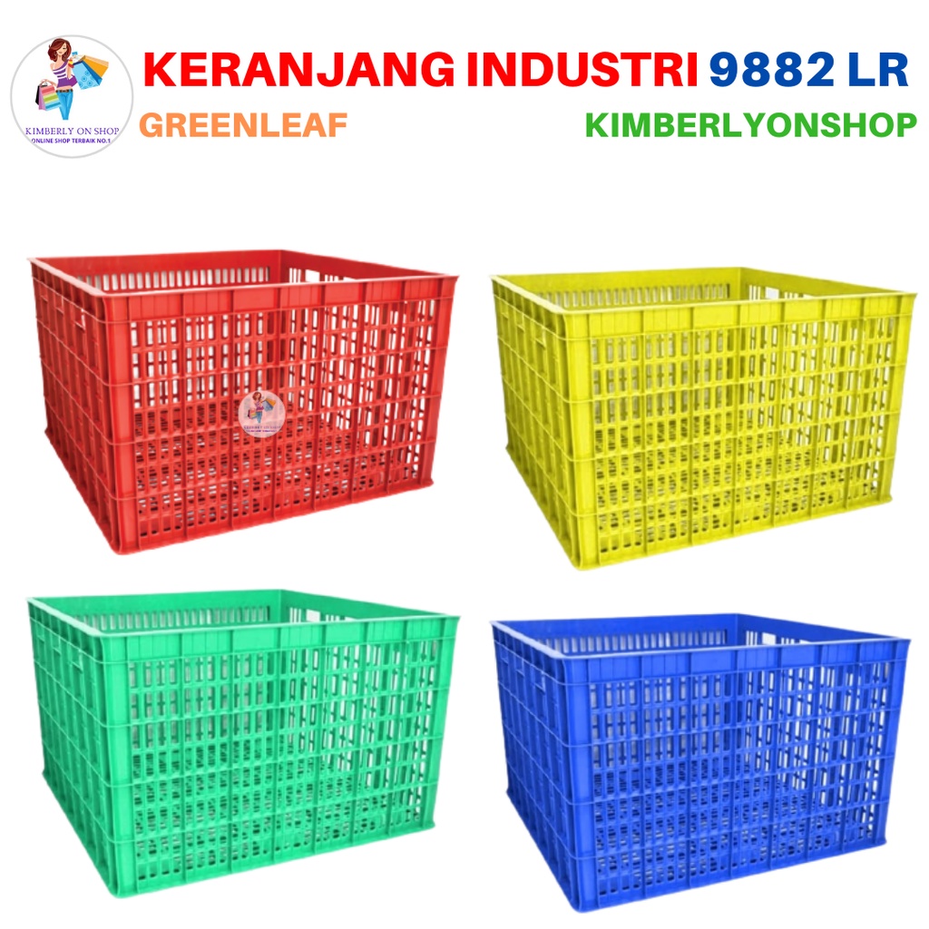 Keranjang Industri Box Container Keranjang Serbaguna 9882 LR Green Leaf