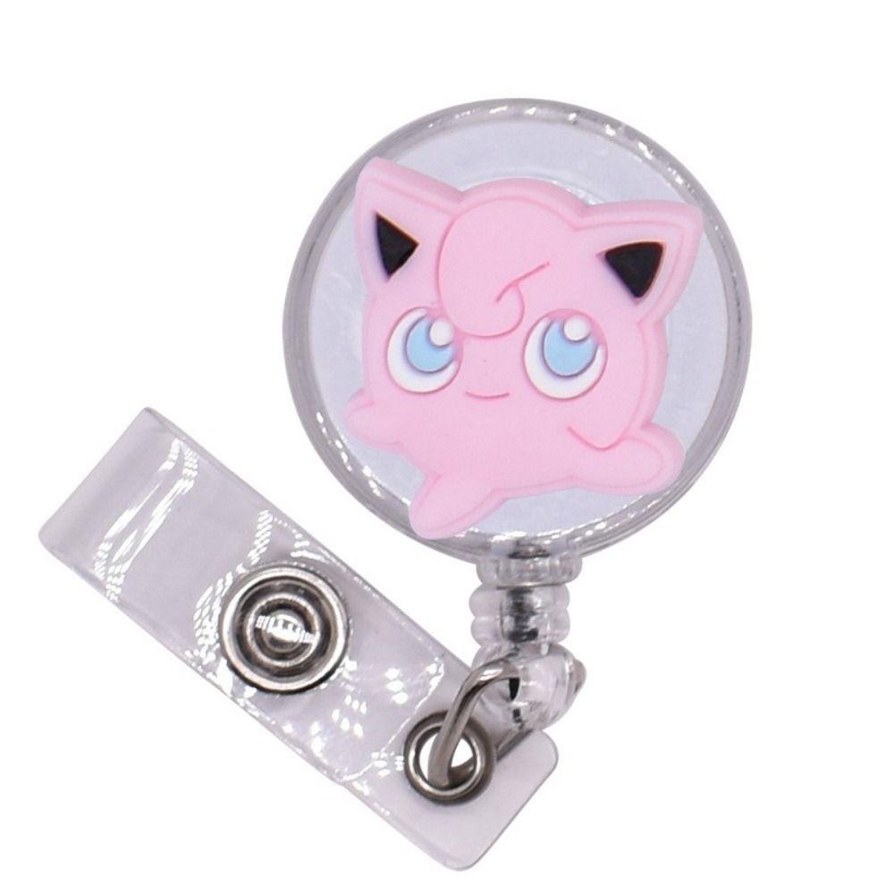 [Elegan] Badge Holder Lucu Kartun Kartu Staf Ditarik Perlengkapan Kantor Lanyard Badge ID Gesper Card Holder