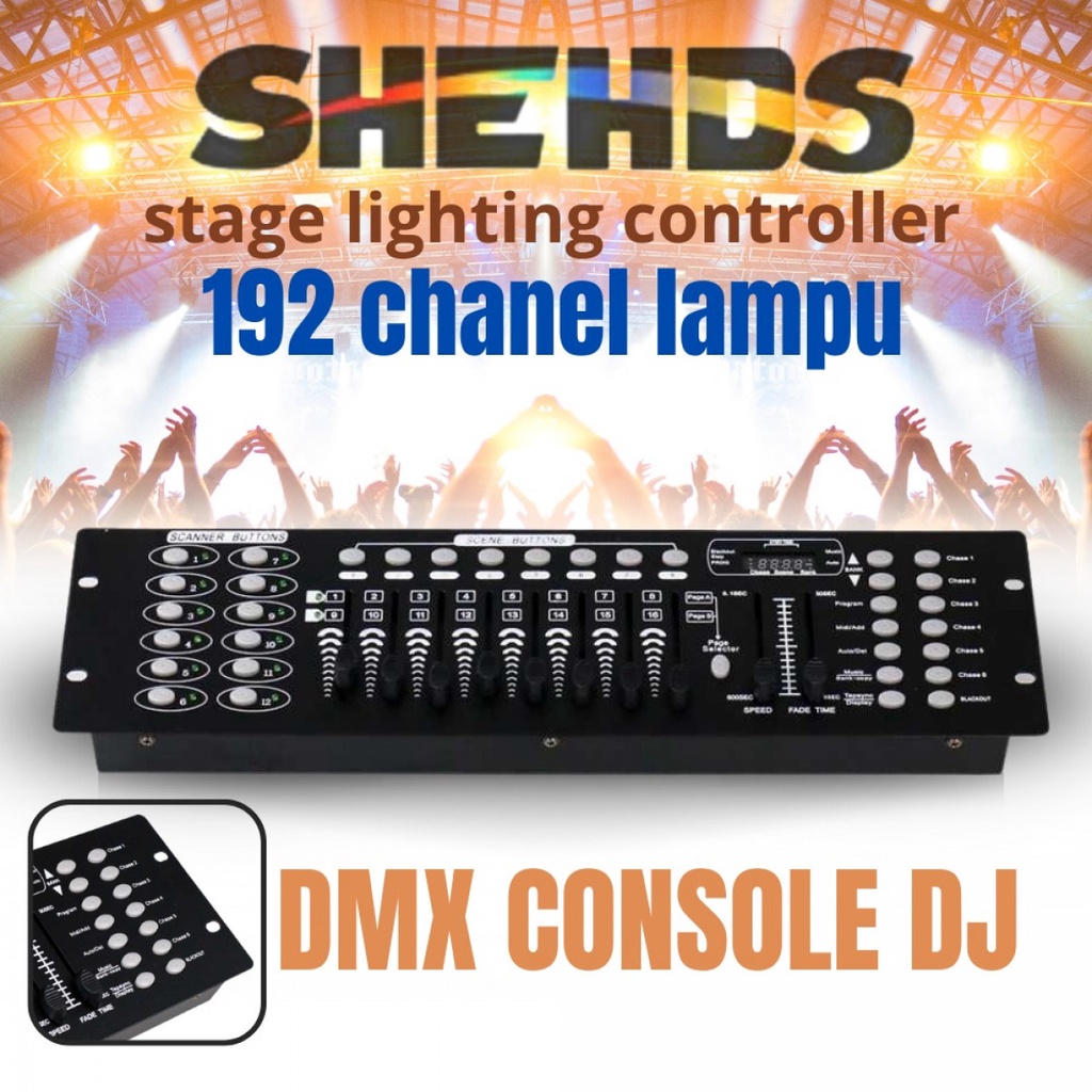 SHEHDS Stage Lighting Controller DMX Console DJ 192 Chanel SHE DMX512
