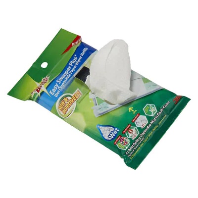 KAIN PEL BASAH TISU REFILL SCOTCH BRITE EASY SWEEPER WET DISPOSABLE PAPER WIPER 8 PCS REFILL