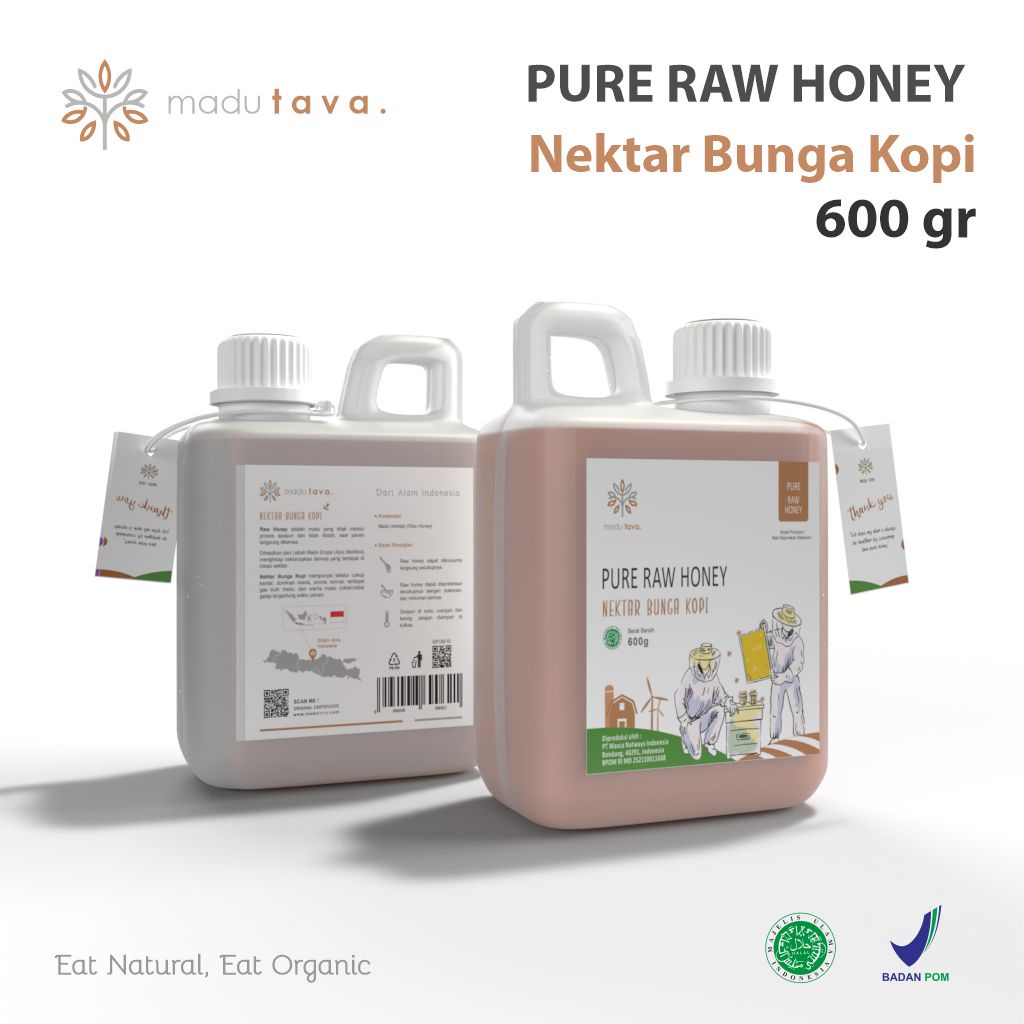 Madu Asli Murni 600gr Tava Grade A Nektar Kopi 100% Alami Pure Natural Raw Honey