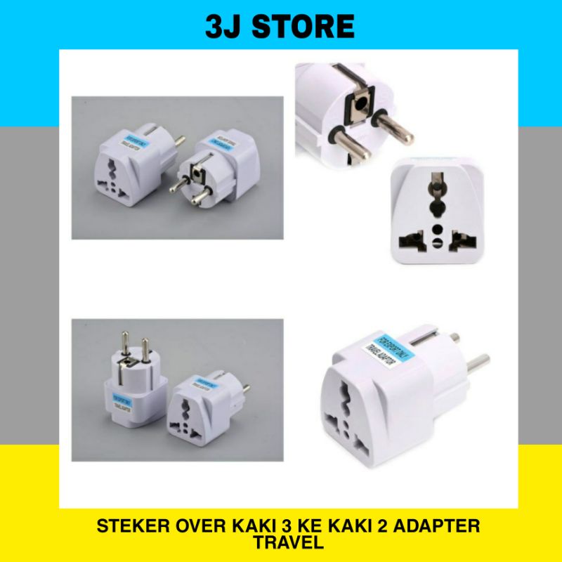 STEKER OVER KAKI 3 KE KAKI 2 ADAPTER TRAVEL UNIVERSAL / COLOKAN KAKI 3
