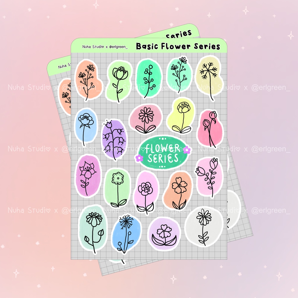 

Sticker by erlgreen_ | Basic Flower Series Bunga Estetik | Aesthetic Sticker Estetik Stiker HP Laptop Botol Cute Waterproof Scrapbook Diary Journal Bujo Anti Air