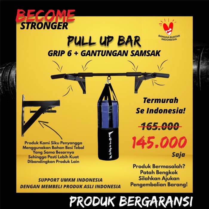 Pull Up Pull Up Bar / Chin Up Alat Fitness Di Rumah / Alat Gym Di Rumah