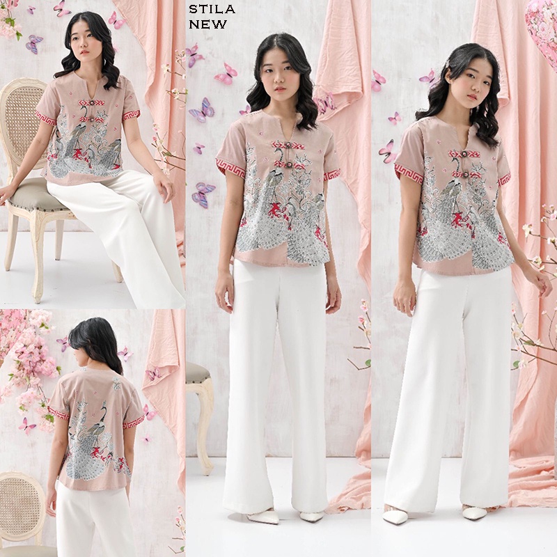 Evercloth Stila Blouse Wanita Atasan Wanita Atasan Wanita Blouse Batik Wanita Atasan Batik Wanita