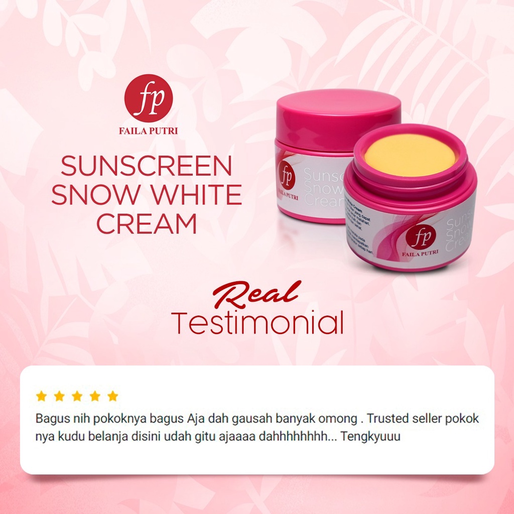 SUNSCREEN SNOW WHITE CREAM FAILA PUTRI BPOM - SUNSCREEN BEST SELLER FP - Sunblock padat FP Krim Siang