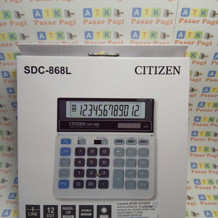 

TERJAMIN CITIZEN KALKULATOR SDC -868 L putih original