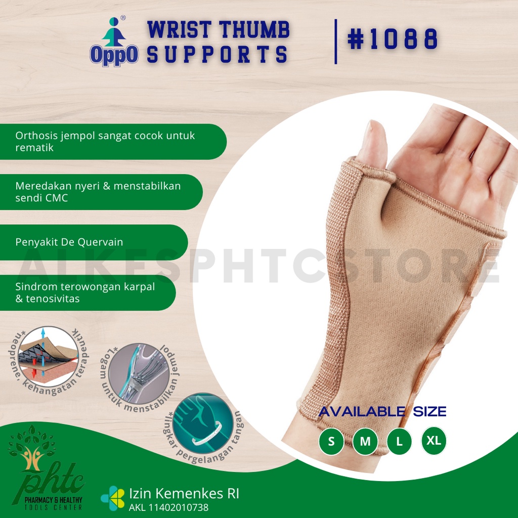 OPPO 1088 Wrist Thumb Support Neoprene l Wrist Supports Oppo l Deker Jari Tangan l Penyakit De Quervain