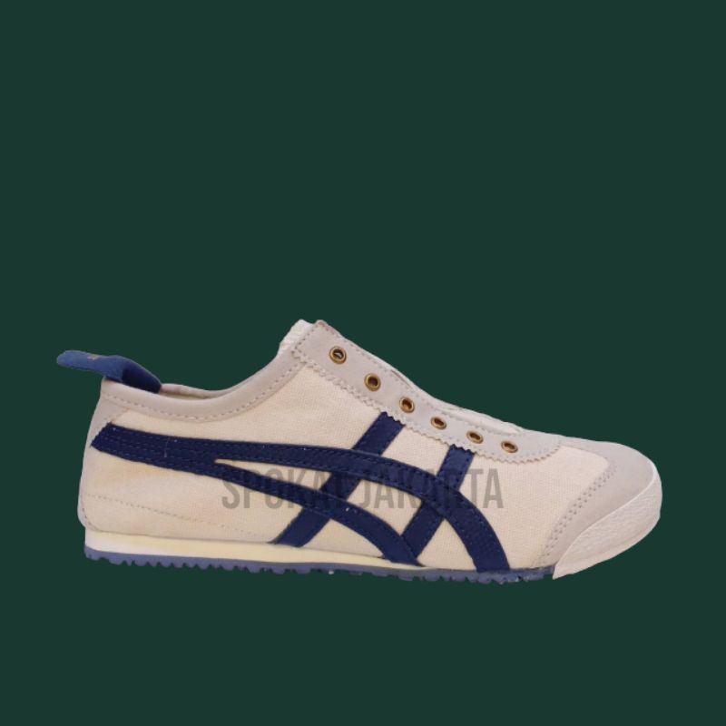 Sepatu Onitsuka Slip On crem nevi