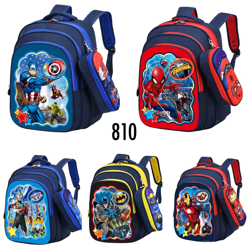 Tas Anak Laki-Laki Ransel Sekolah SD Karakter Avenger Import Tas Sekolah Cowok Ransel Anak Laki