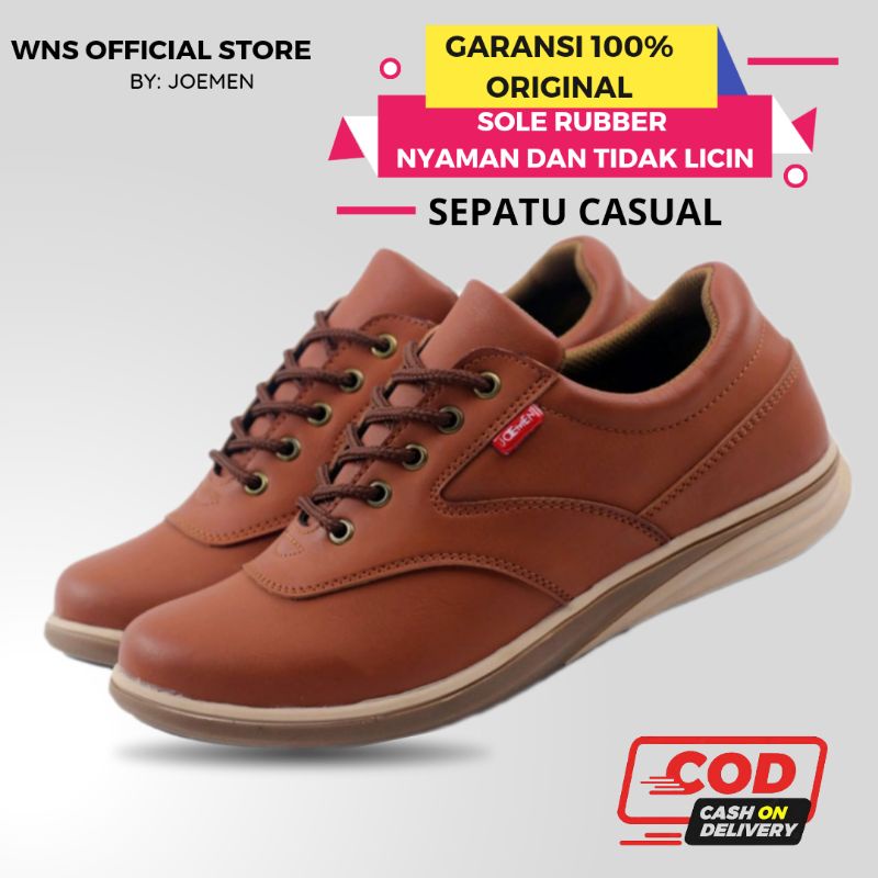 Sepatu Pria Casual Original Kulit Asli Hitam