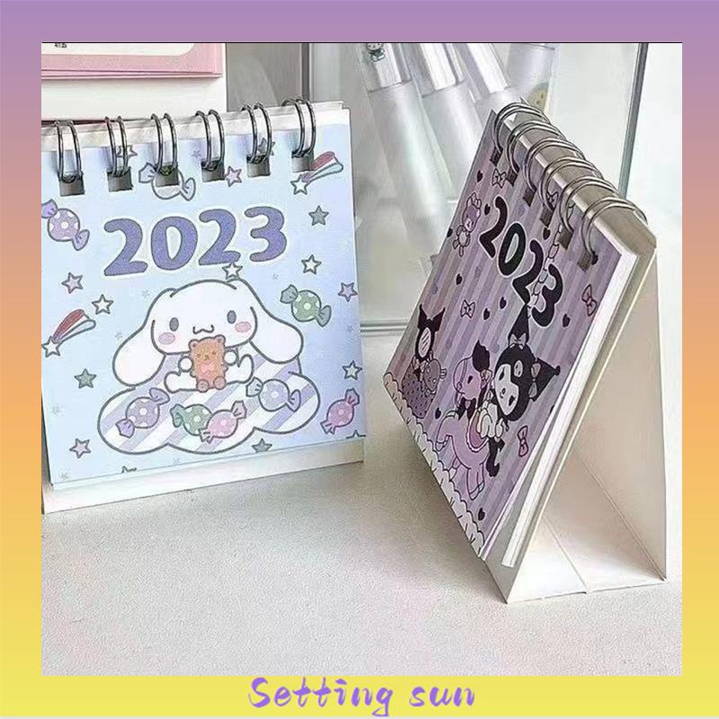 Kalender Meja Mini 2023  Lucu Vertikal  Anjing Kuromi Cinnamoroll  Kalender Kecil TN