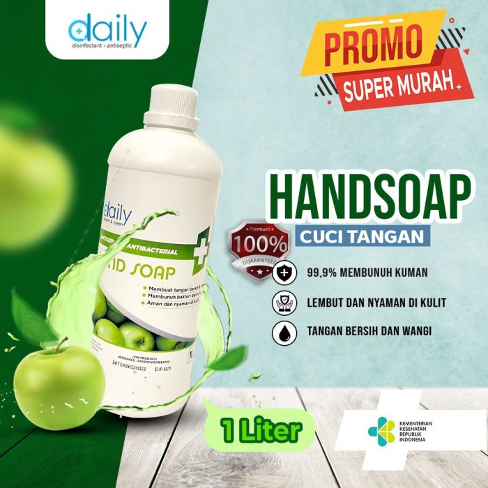 SABUN CUCI TANGAN REFILL CAIR HAND SOAP DAILY 1 LITER ANTISEPTIC - ECER GROSIR [TERLARIS]