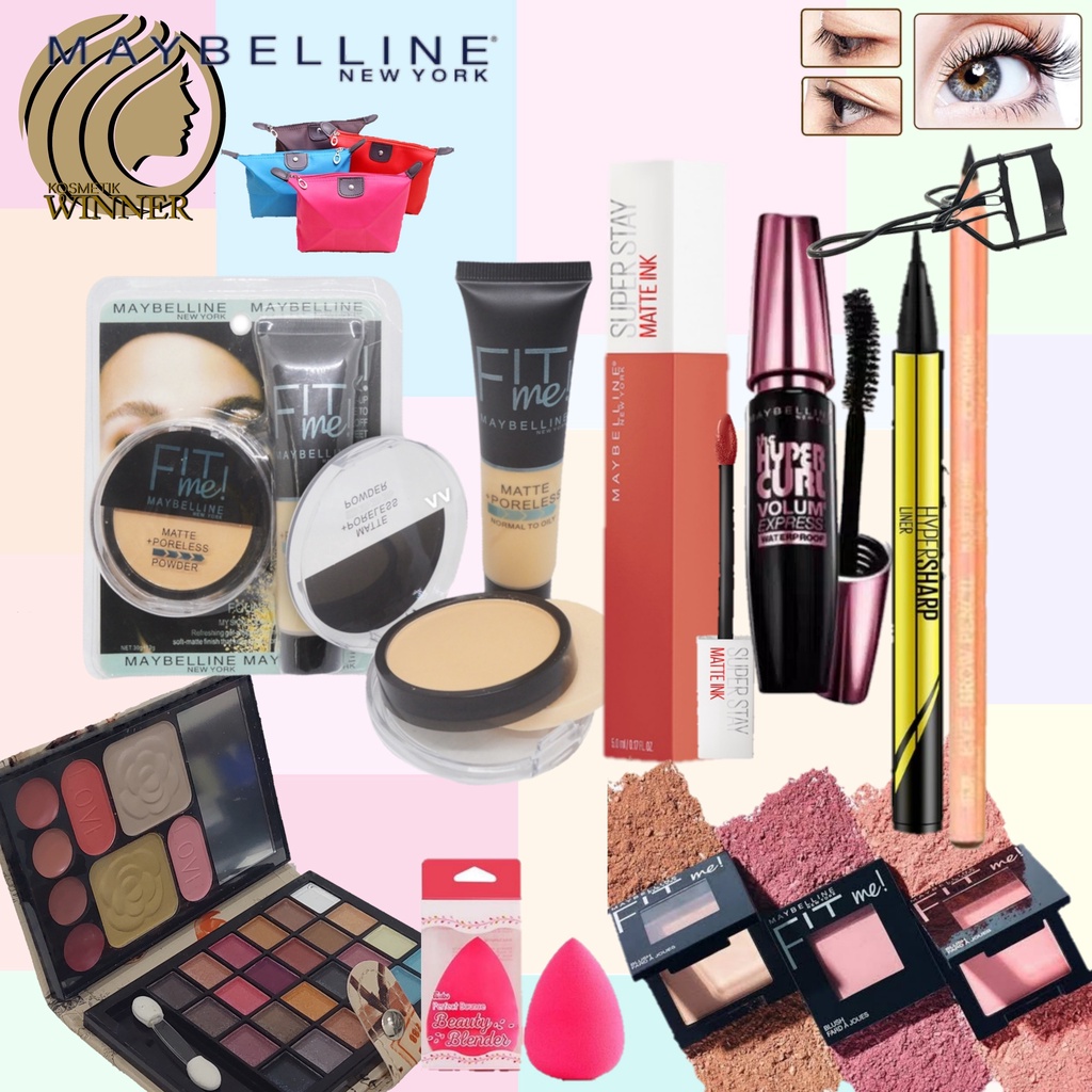 Paket Kosmetik Lengkap 11 in 1 Hemat - Paket Makeup Maybelline Fit Me - Blush On