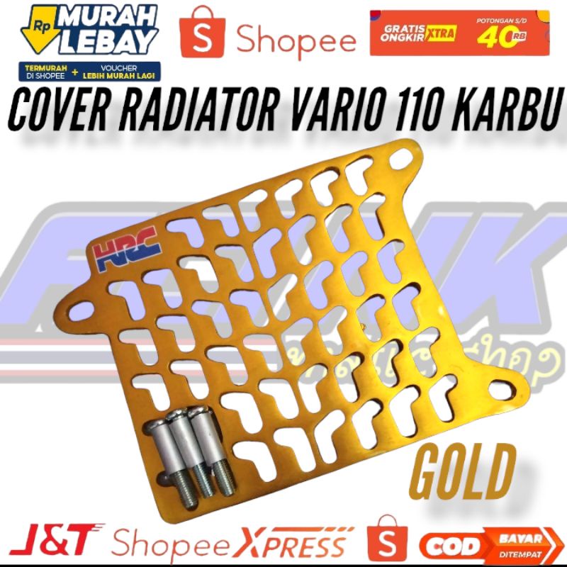 Cover radiator hrc vario 110 cnc vario karbu almunium / tutup cover radiator vario 110 cnc almunium