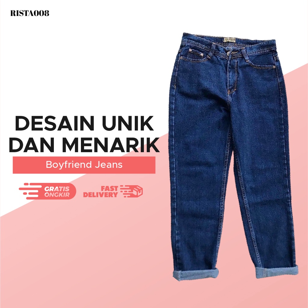 Boyfriend Jeans Celana Panjang Long Pants Outfit Remaja Kekinian Terlaris Terbaru