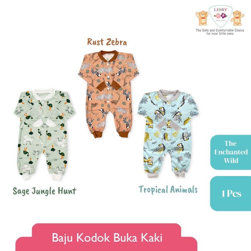 Libby Baju Kodok Panjang Buka Kaki / Baju Bayi Baru Lahir