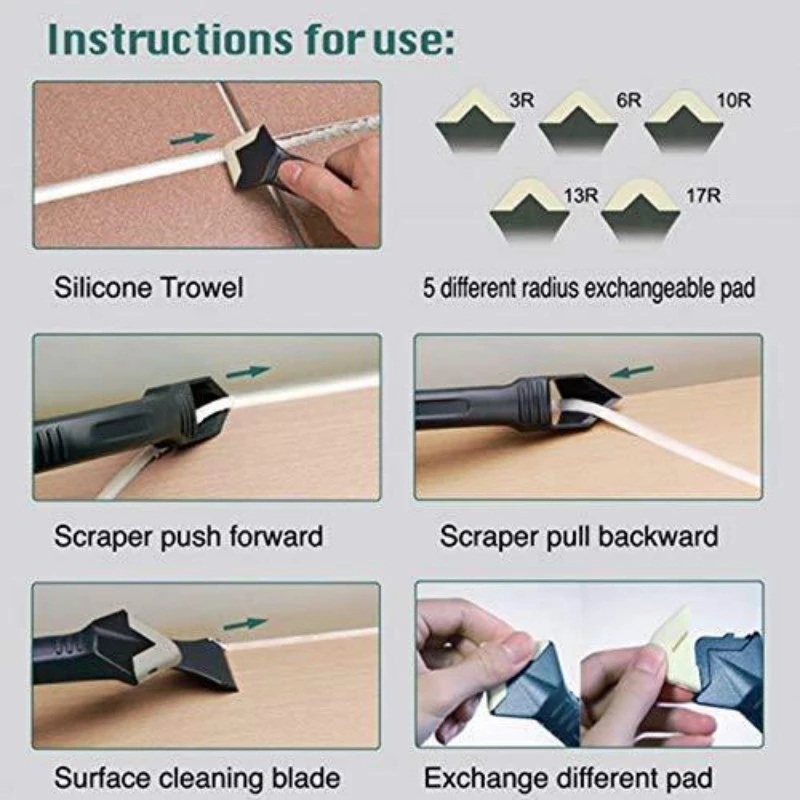 3 In1 Silicone Remover Sealant Smooth Scraper Caulk Finisher Grout Kit Tools Floor Mould Removal Hand Tools Set Accessories