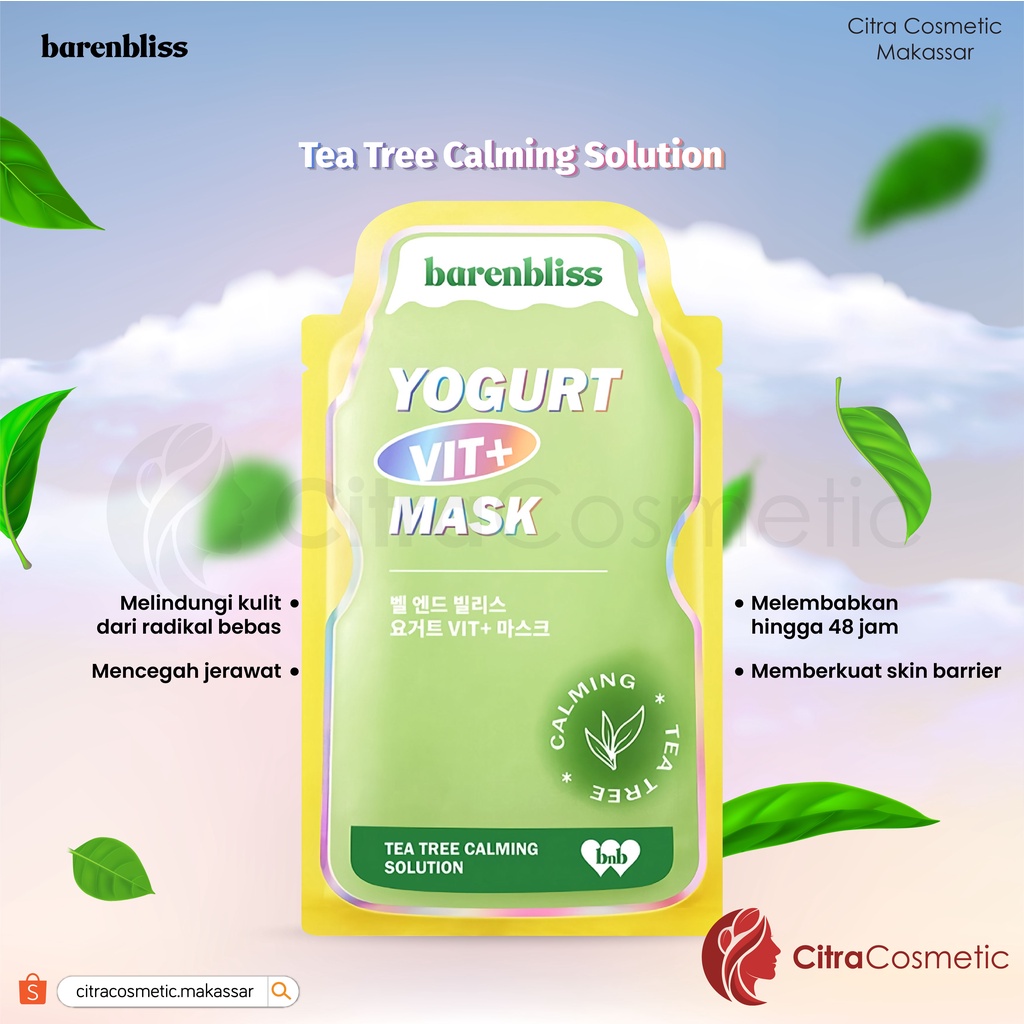 Barenbliss Yogurt Vit + Mask Sakura Brightening | Tea Tree Calming