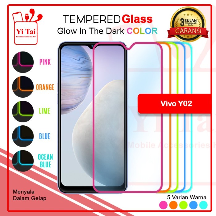 YI TAI - Glow In The Dark Tempered Glass Vivo Y02