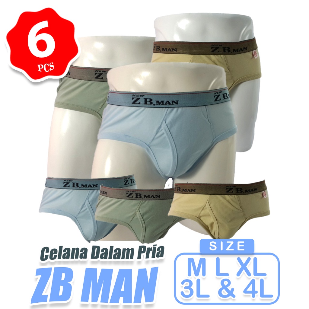 6 Pcs Zb Man Karet | Celana dalam zb man karet | CD pria zb man | CD murah - II J4 - N4