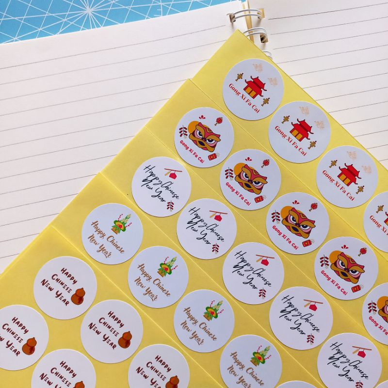 

28 pcs Stiker Thank You Imlek | Stiker Imlek | Diameter 4 cm | Ready Stock
