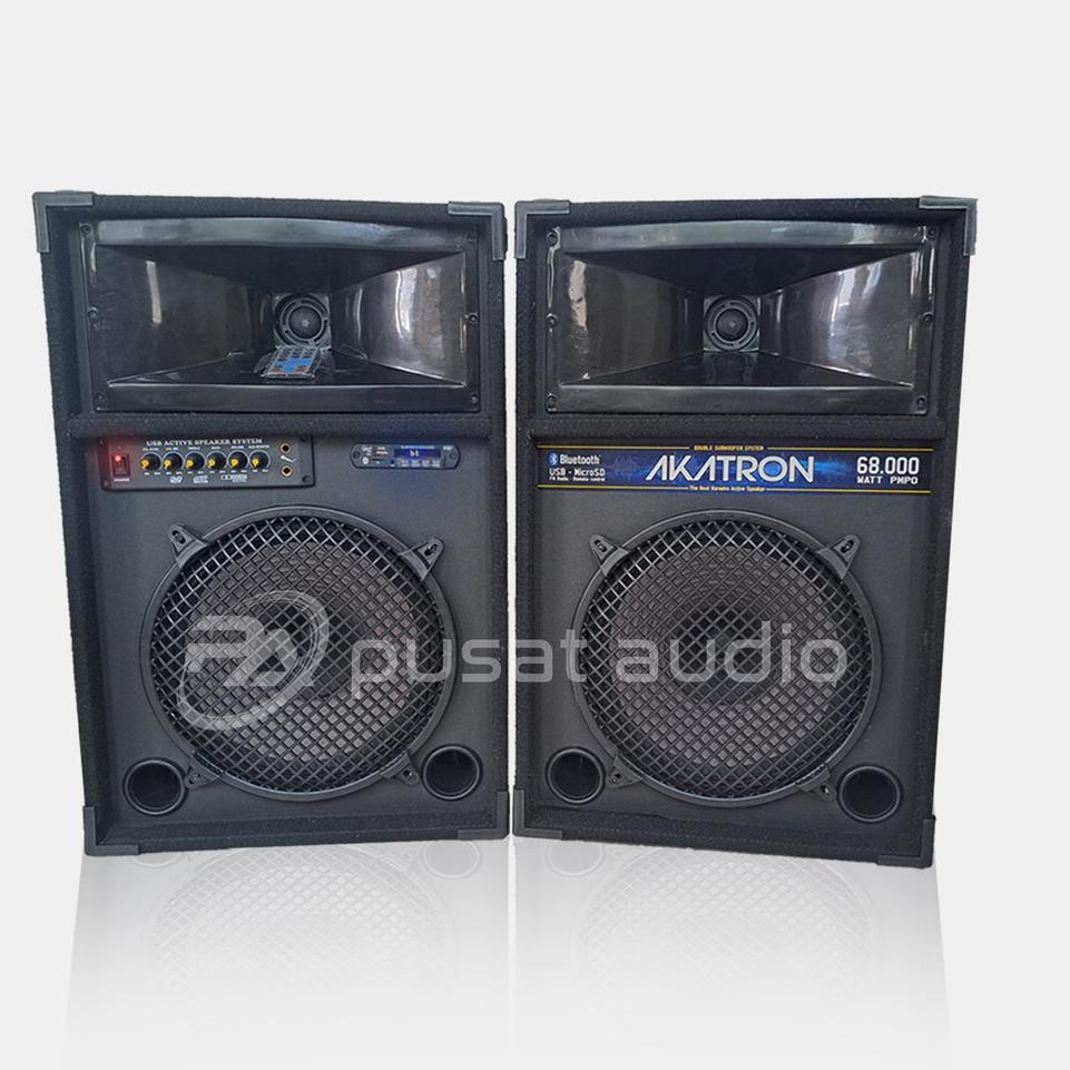 [W-W4W[✔] Speaker aktif 12 inch akatron bluetooth double subwoofer sepasang 2 box 12 inchi siap diki