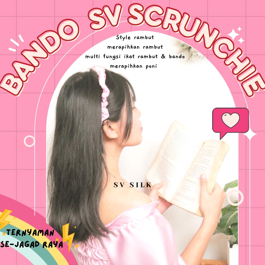 SCRUNCHIES BANDO ROYAL PRINCESS BANDO KERUT BANDO KOREA SILK SATIN SCRUNCHIE BANDO Scrunchie Bando Headband Bando Korea Kerut Wanita Aksesoris Fashion Wanita / Bandana Scrunchie