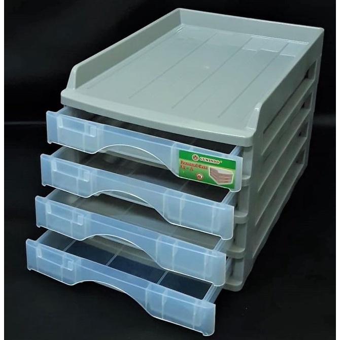 

LACI RAK KERTAS DOKUMEN 4 TINGKAT SUSUN LETTER TRAY PLASTIK FOLIO