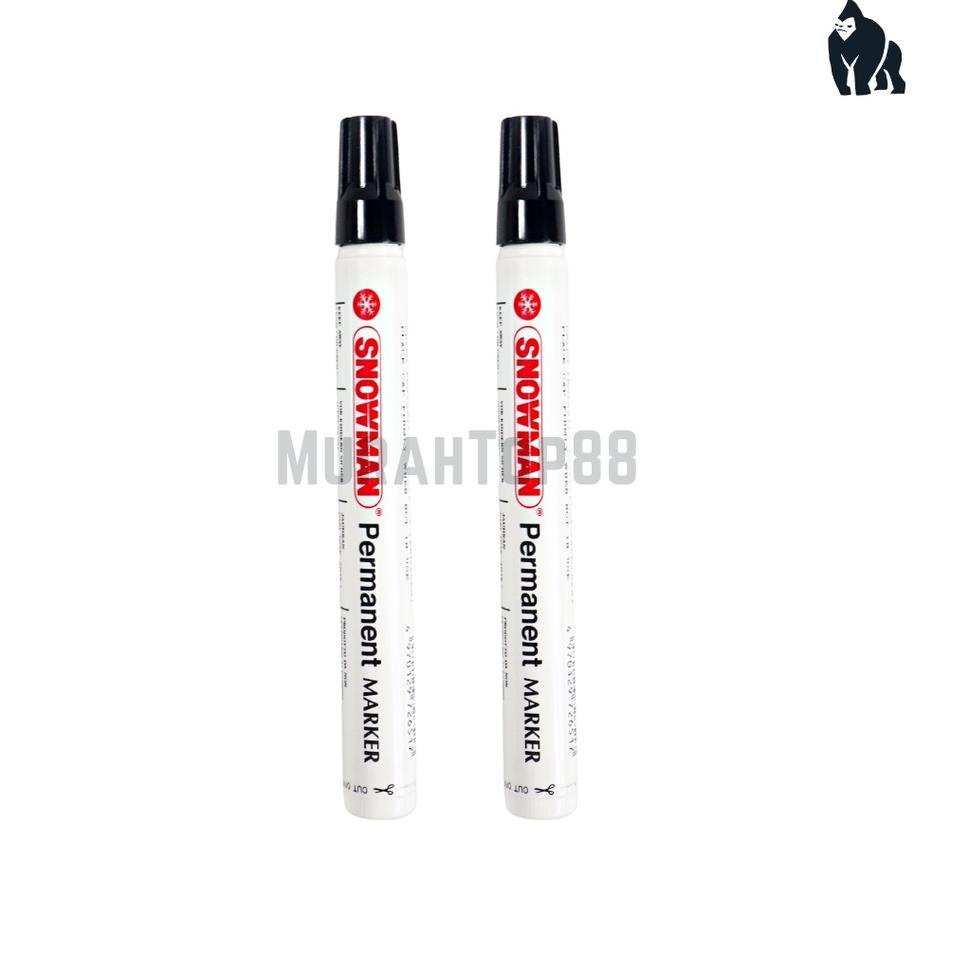 

[V-1-2 ❤] Snowman Permanent Marker G-12 / Spidol Permanen Tidak Bisa Dihapus Hitam Merah Biru / 100% Original [PER PCS]-top produk