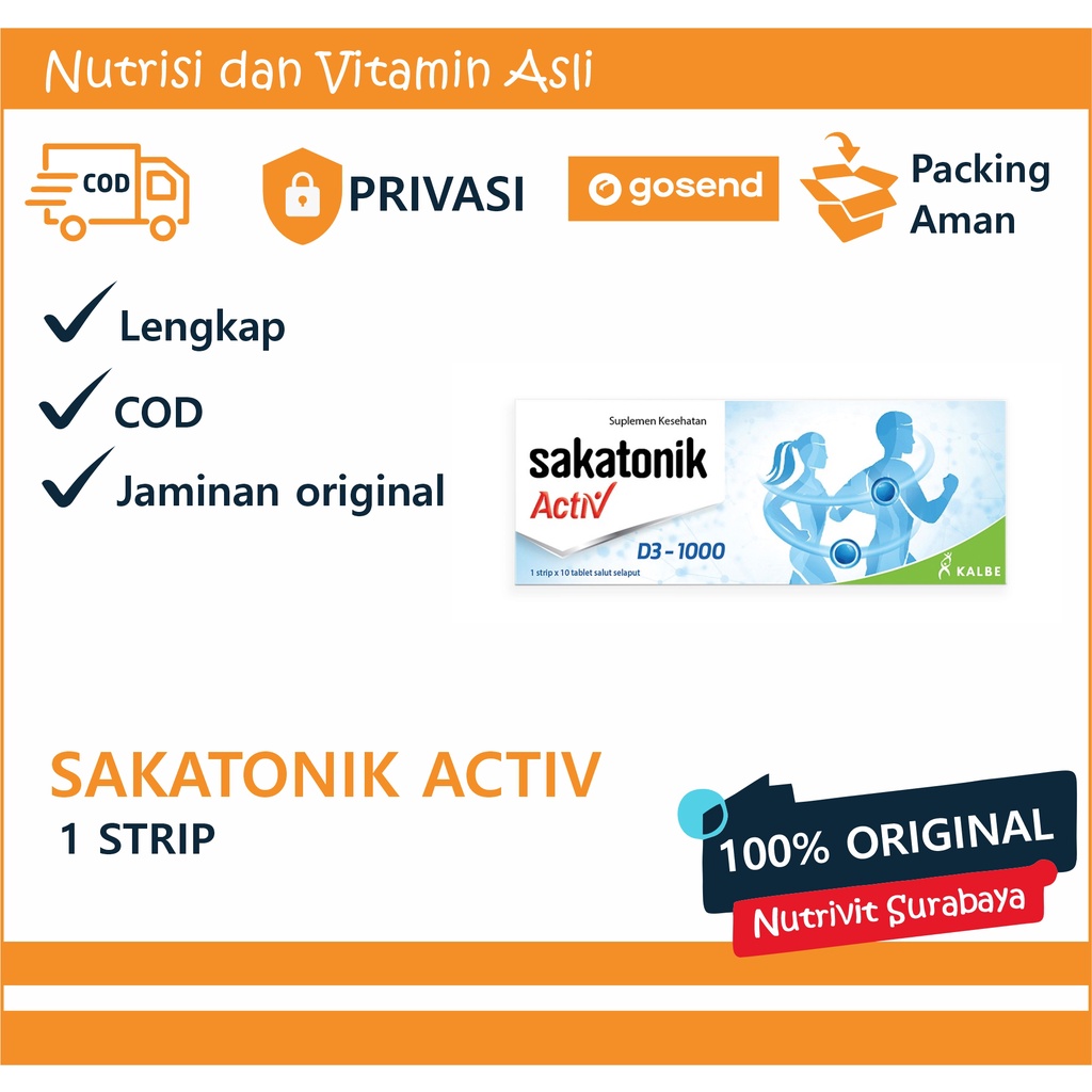 Sakatonik Activ D3 1000 - Vitamin D3 1000 IU 1 Box 10 Tablet