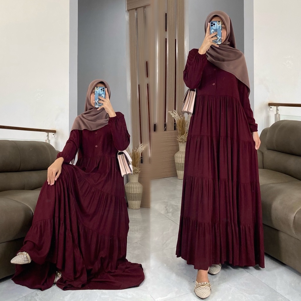 AYANA DRESS by ZALFA OUTFIT / dress polos/ gamis rayon