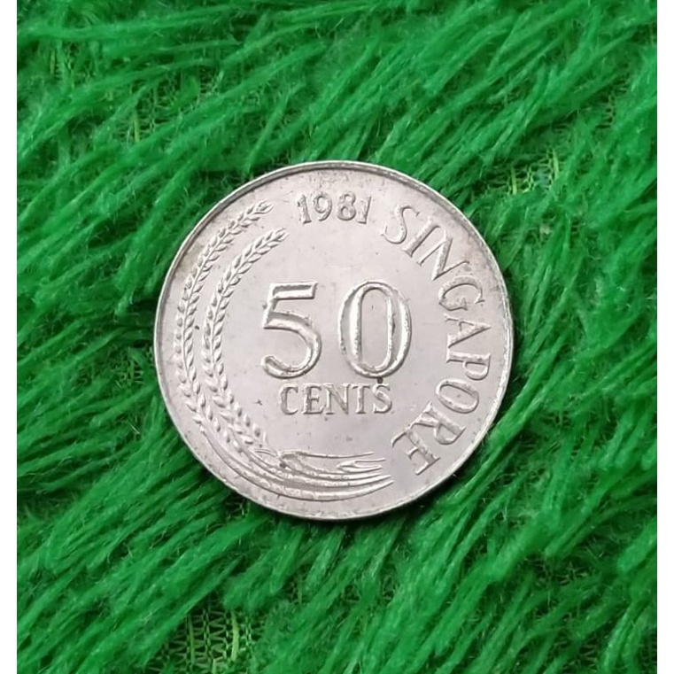 Koin asing Singapura 50 cent 1981