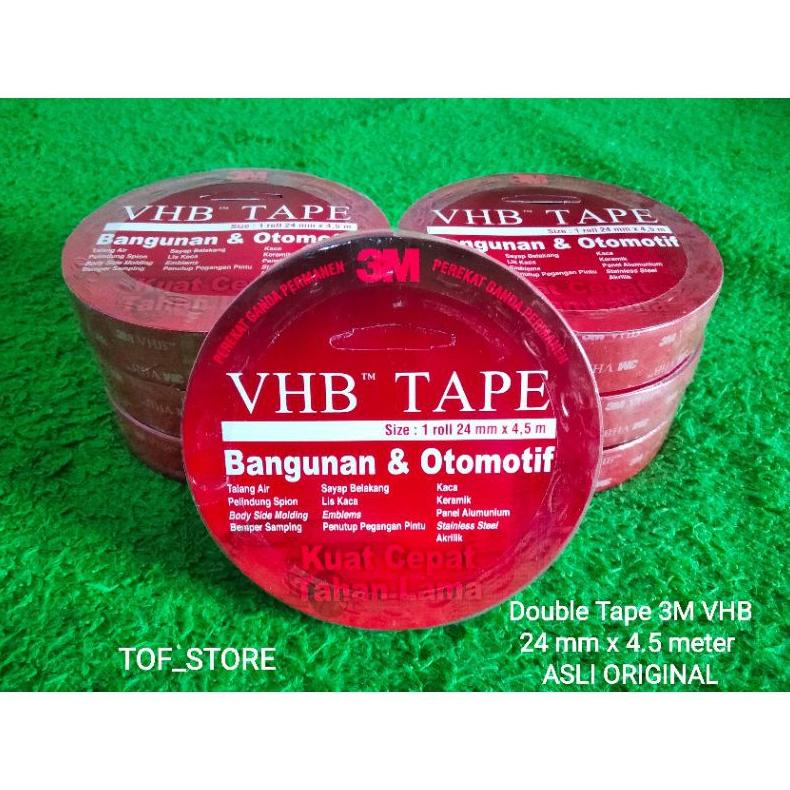 

DOUBLE TAPE 3M VHB 24 MM X 4.5 METER ASLI ORIGINAL TERLARISS...,,,,,