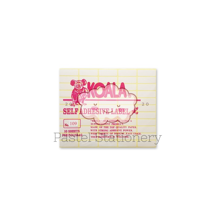 

Kertas Stiker Koala Nomor 109 - Label Sticker Paper No 109 Untuk Undangan Harga Buku Pelajaran Isi 10 Lembar