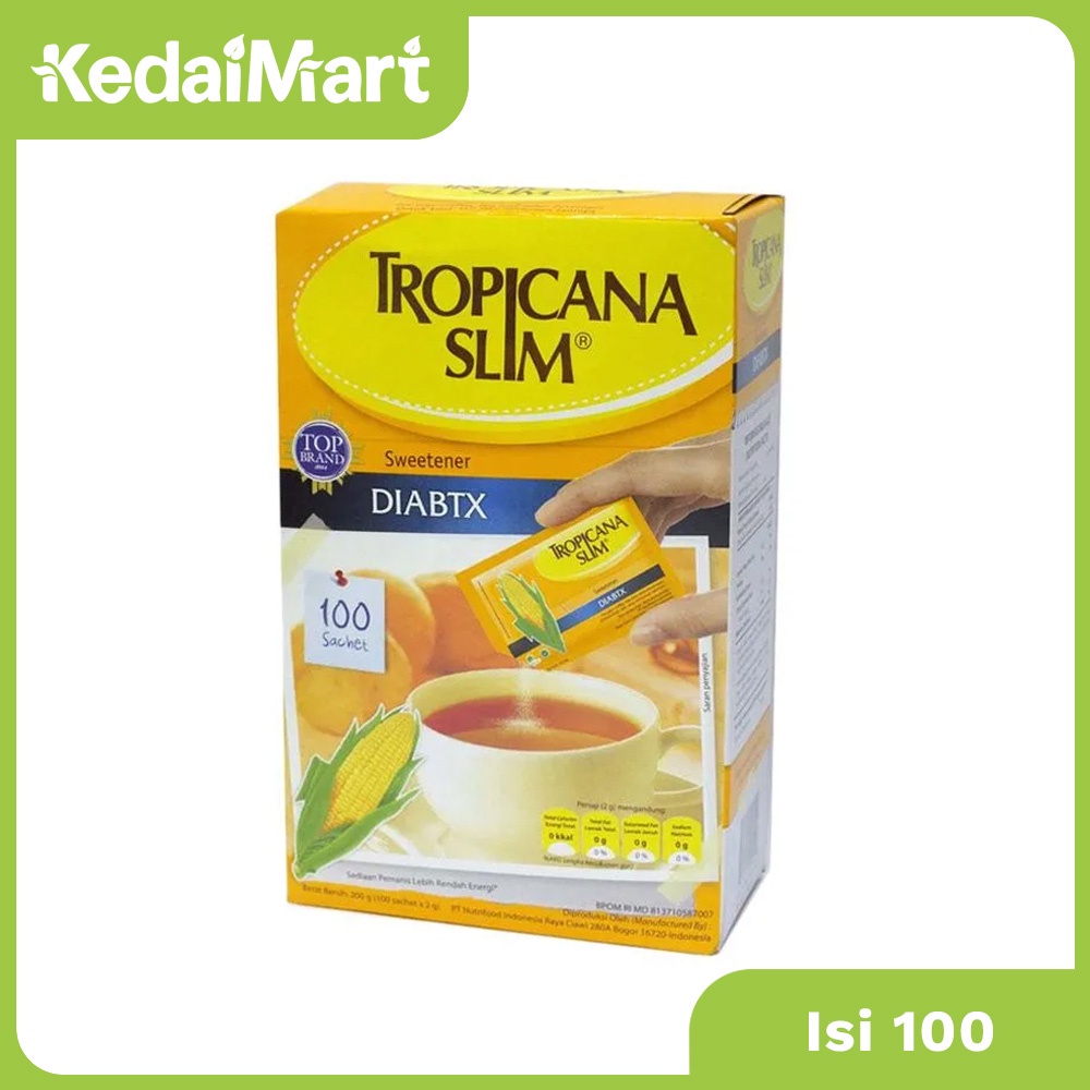 

Tropicana Slim Sweetener Classic DIABTX Isi 100 Pcs x 2 Gram - Pemanis