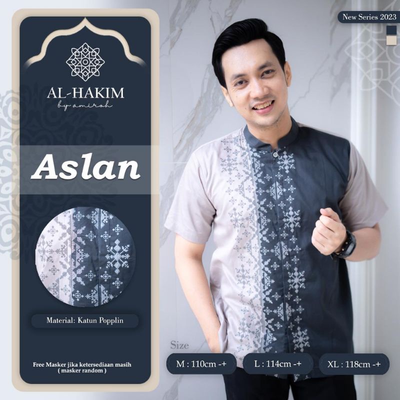 KOKO ASLAN ORI AL HAKIM BY AMIROH | Baju Koko Lengan Pendek