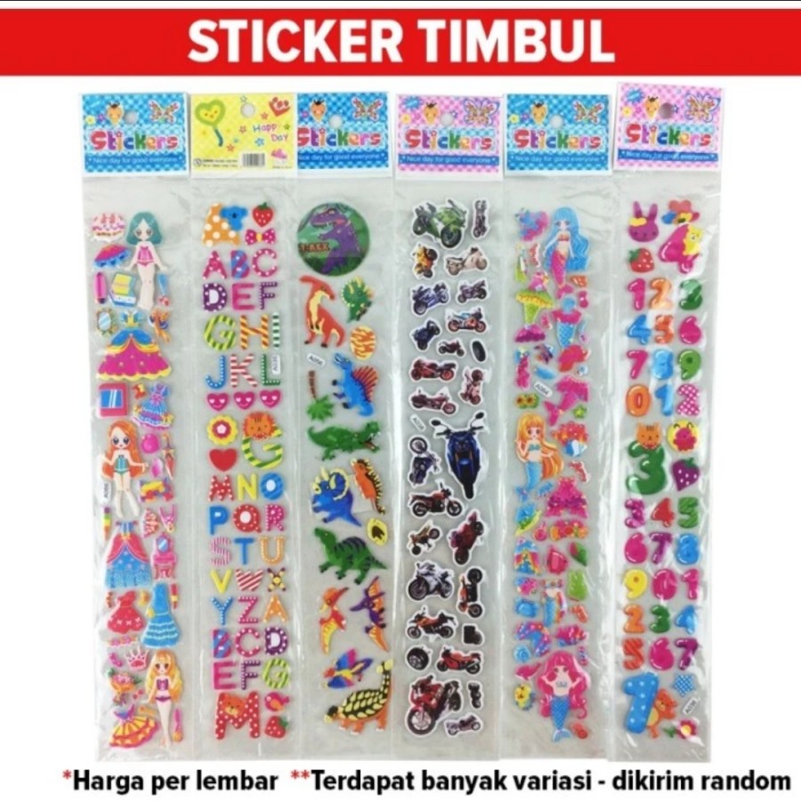 Stiker Timbul 3d Karakter Anak Sticker Embos Motif Lucu Bt21 Anime New