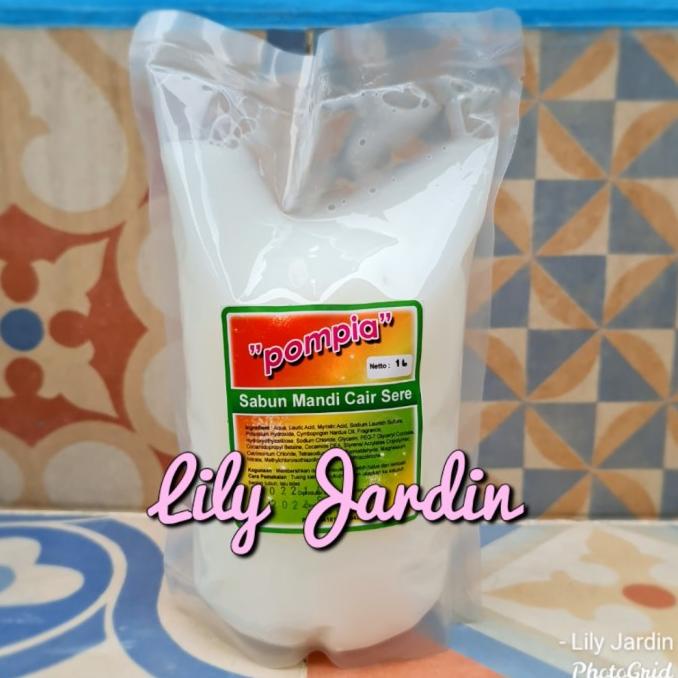 PROMO SERU!!!! (BISA COD) Pompia Body Wash / Sabun Mandi Cair Refill - Aroma Sereh Sere - 1 Lt TERLA