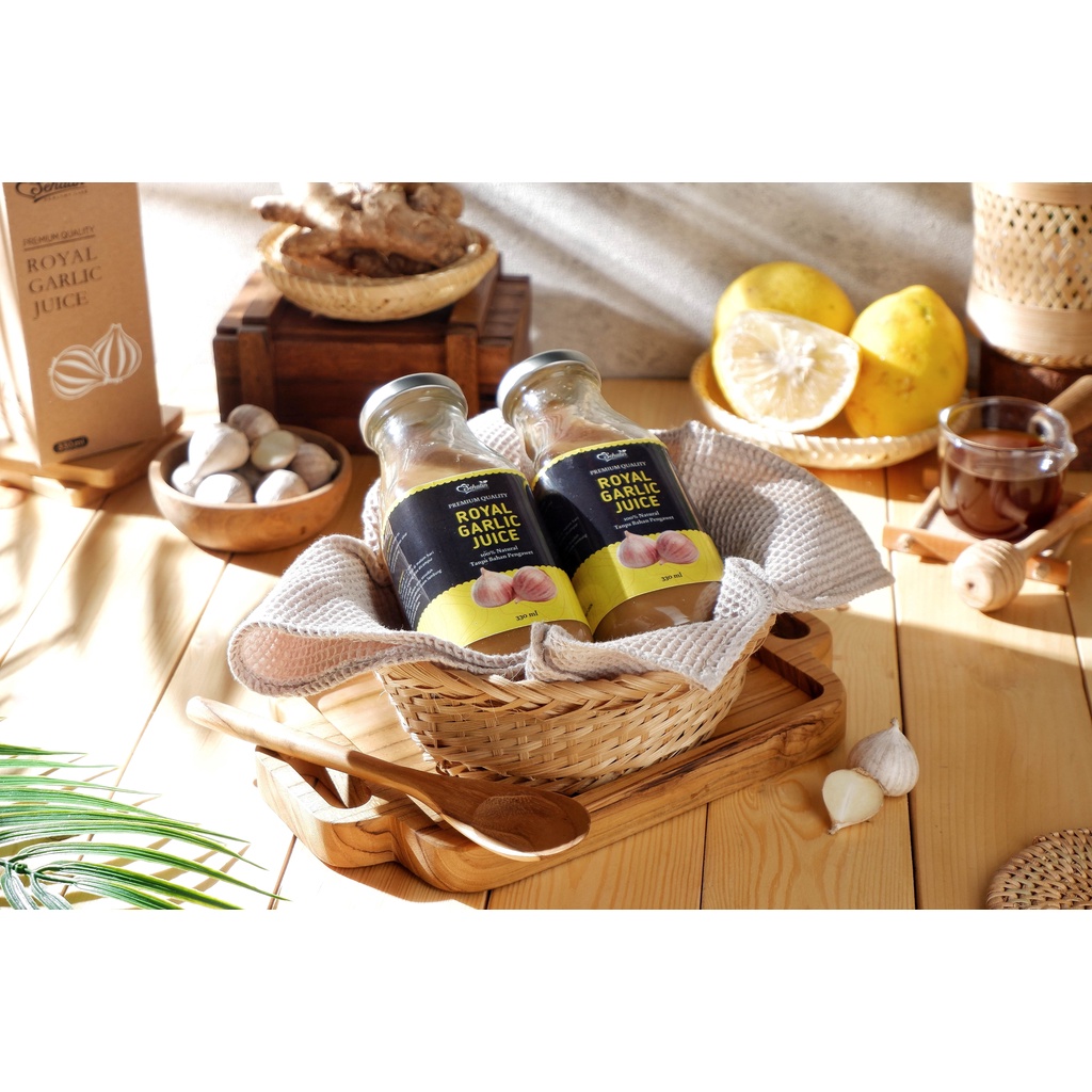 Royal Garlic Juice Jus Bawang Putih Tunggal Alami Tanpa Pengawet Bawang Jahe Lemon Cuka Apel Madu