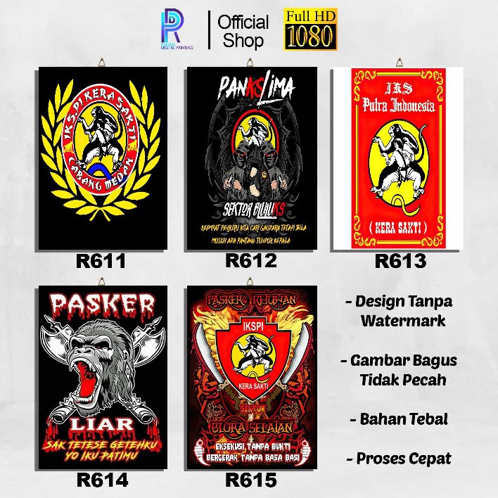 WALL DECOR POSTER KAYU HIASAN DINDING IKSPI KERA SAKTI RR611