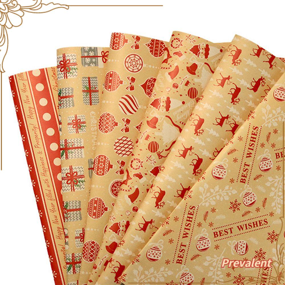 Preva 70x50 cm Natal Wrapping Paper Dekorasi Pesta Pernikahan Snow Elk Xmas Gift Wrap