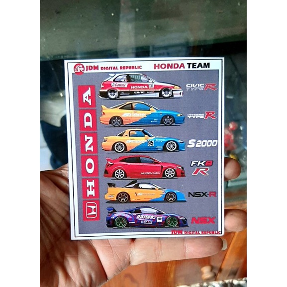 Stiker jdm honda car Aksesoris Diorama Garasi diecast universal