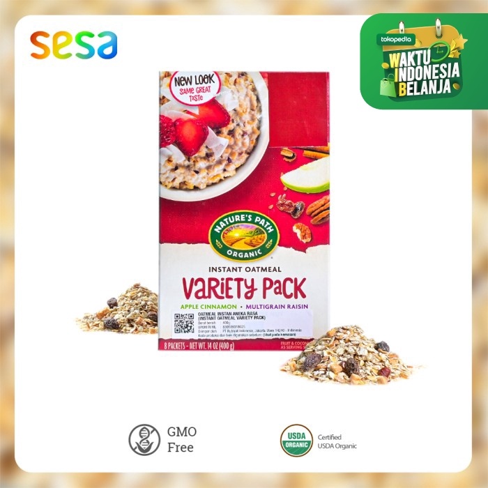 

✿ BISA COD✿ Natures Path Instant Oatmeal Variety Pack Organic 400 g