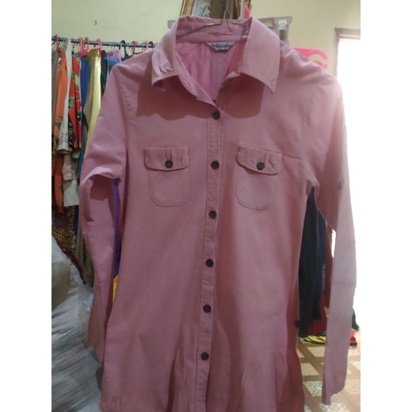 KEMEJA ANAK PINK SALUR PRELOVED