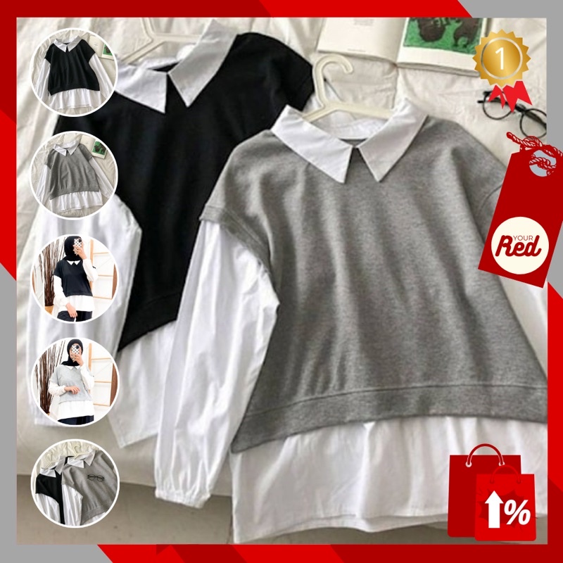 ✨YOURED✨ COD - N9 Baju Vega Sweater Blouse atasan wanita remaja korea bahan kain katun rayon babyter