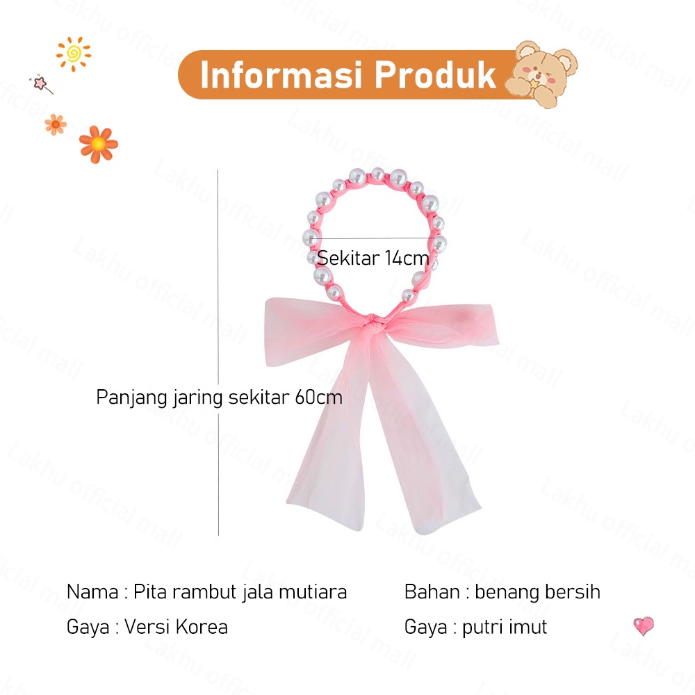 Lakhu Bandana Mutiara Pita Korea Bando Anak Import Bando Pita