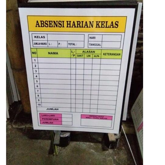 

RTG-74 Papan Data Absensi Kelas Ready stok ukuran 80 x 60 cm. absen kelas murah Paling Dicari